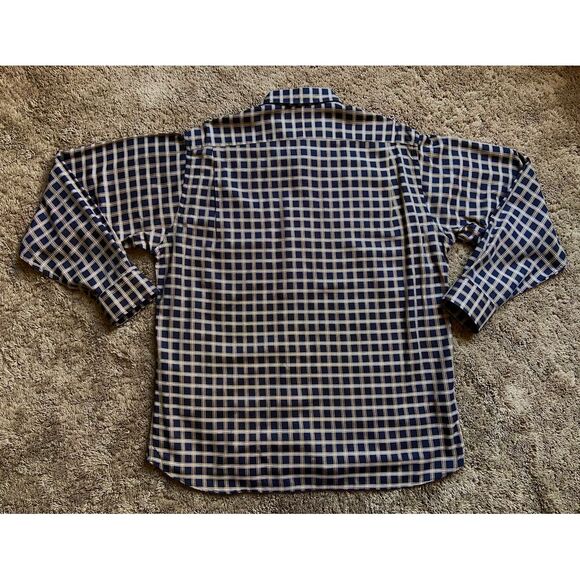 Men's Burberry XL Black Gold Check Classic Dress Shirt Long Sleeve USA Early 00s - Picture 2 of 11